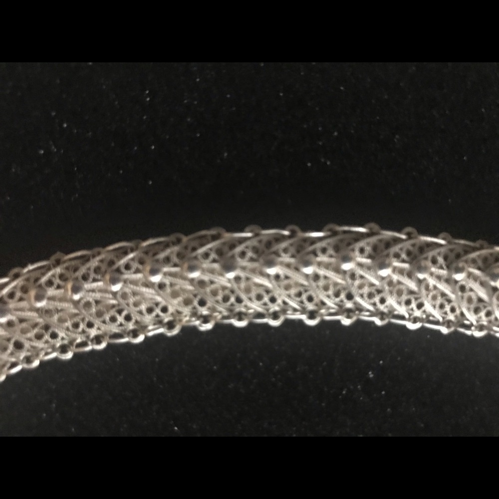Handmade sterling filagree link choker